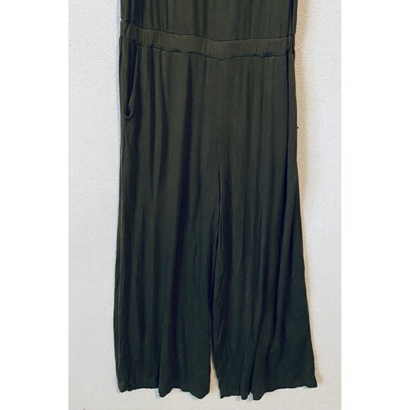 Michael Stars Jumpsuit Womens Medium Olive Green Cami Scoop Neck Wide Leg Boho - Picture 3 of 7